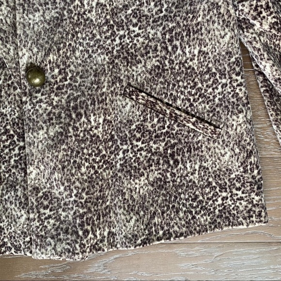 Talbots Leopard Print Velvet Blazer | Brown | 12 - Picture 3 of 6
